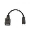 Nanocable 10.01.3500. Cable USB 2.0 OTG. Tipo Micro B/M-A/H. Negro. 15cm - Imagen 2