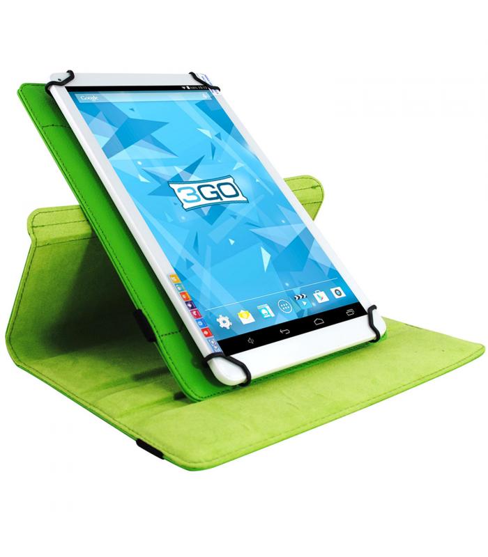 Funda tablet 3GO CSGT con soporte rotatorio 10.1 universal Verde