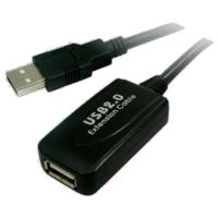 CABLE ALARGADOR USB CON AMPLIFICADOR NANOCABLE 10.01.0211 - CONECTORES A-MACHO A-HEMBRA - 5M - NEGRO