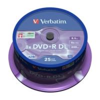 Tarrina de dvd doble capa verbatim 25 unidades dvd+r dl 8.5gb 8x