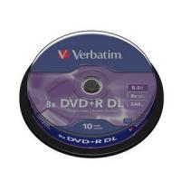 Dvd+r doble capa verbatim advanced azo 8x 8.5gb tarrina 10 unidades