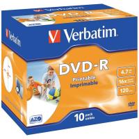 Dvd-r verbatim imprimible pack 10 uds 16x jewel case