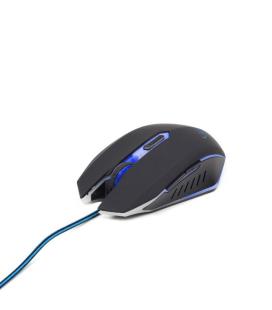 Gembird MUSG-001-B USB 2400DPI Ambidextro Negro, Azul ratón - Imagen 1