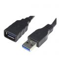 Nanocable 10.01.0901-BK. Cable USB 3.0. Tipo A/M-A/H. Negro. 1.0m - Imagen 1