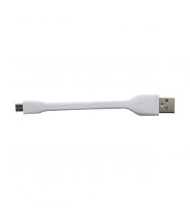 Cable phoenix usb a micro usb 5 pines 10 cm corto acabado en silicona carga y transfiere datos otg blanco - Imagen 1