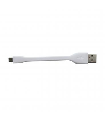 Cable phoenix usb a micro usb 5 pines 10 cm corto acabado en silicona carga y transfiere datos otg blanco - Imagen 1