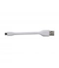 Cable phoenix usb a micro usb 5 pines 10 cm corto acabado en silicona carga y transfiere datos otg blanco - Imagen 1