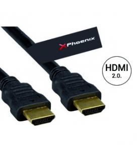 Cable hdmi version 2.0 phoenix phcablehdmi3m+ a macho a macho 3 metros conexion oro alta velocidad ethernet hasta 4k uhdtv 384