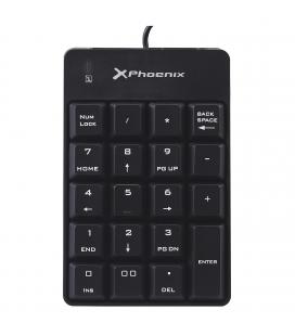 Teclado numerico con cable phoenix phnumericalpadb conexion / usb / 19 teclas / indicador led / valido para windows negro - Imag