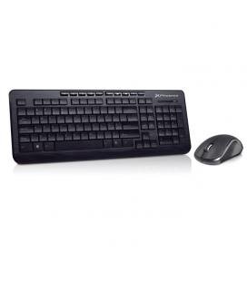 Combo teclado qwerty español multimedia phoenix phkeywireless wireless inalambrico negro + raton mouse optico inalambrico recept