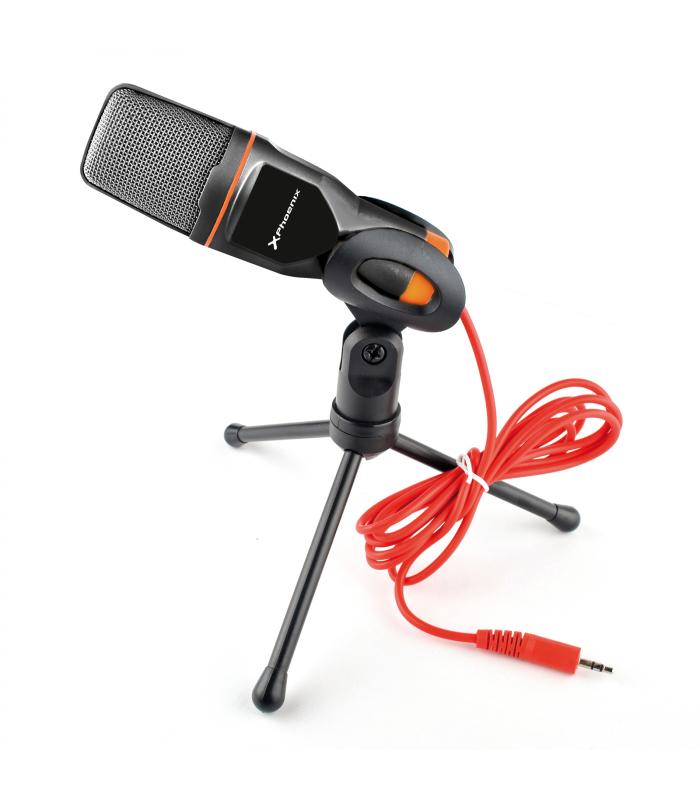 Microfono multimedia phoenix phpodcaststudio jack 3.5mm para ordenador  portatil / pc/ tablet / smartphone / incluye tripode recl