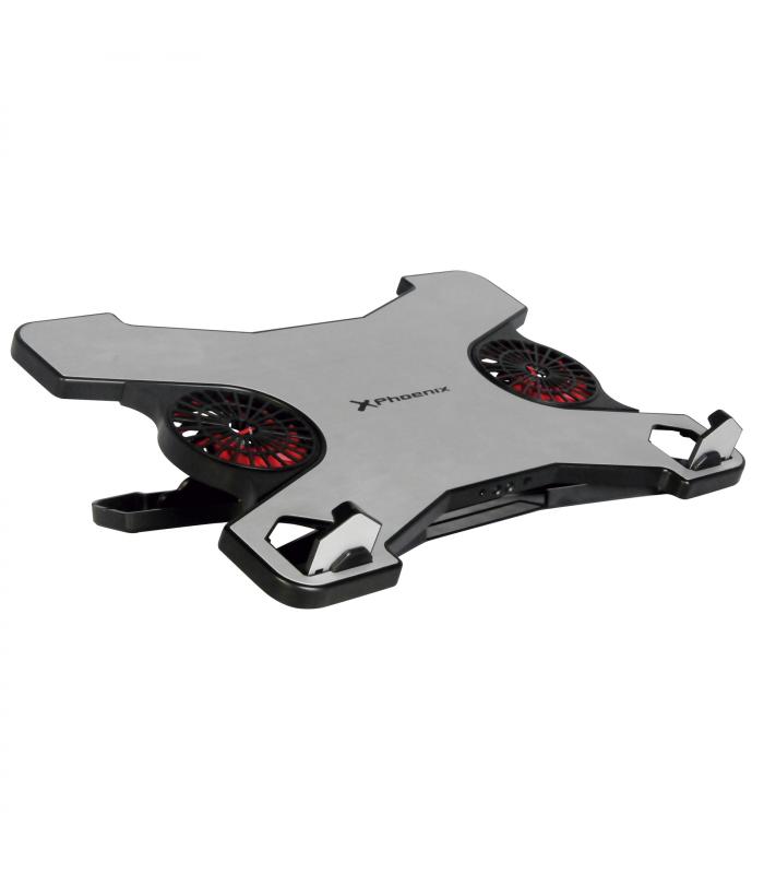 Soporte / base refrigeracion para portatil phoenix phxcoolerr / 2 ventiladores hub 4 puertos / led indicador / hasta