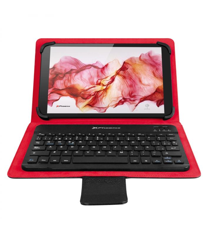 Funda universal + teclado bluetooth phoenix phkeybtcase9-10+ para tablet /  ipad / ebook 9''-10 / super