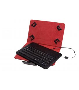 Funda universal + teclado con cable phoenix para tablet / ebook 7-8'' negra micro usb