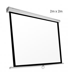 Pantalla manual videoproyector pared y techo phoenix 112" ratio 1:1 /16:9 / 4:3 2m x 2m posicion ajustable / carcasa blanca / t