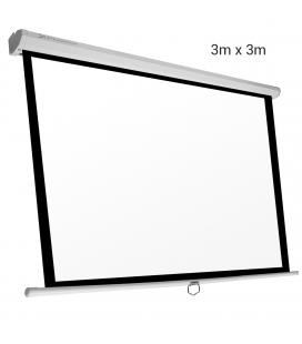 Pantalla manual videoproyector pared y techo phoenix 169´´ ratio: 1:1 / 4:3 / 16:9/ 3m x 3m posicion ajustable / carcasa blanca