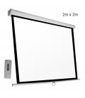 Pantalla electrica videoproyector pared y techo phoenix 112´´ ratio 1:1 / 4:3 / 16:9 2m x 2 m posicion ajustable / carcasa blan