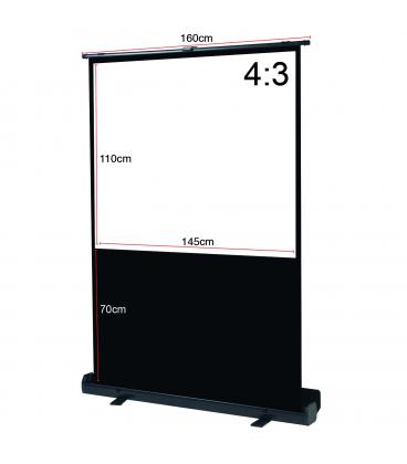 Pantalla manual portatil de suelo videoproyector phoenix 72" ratio 4:3 / 16:9 1.45m x 1.10m posicion ajustable / carcasa negra 