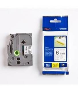 Cinta super adhesiva brother tzes211 6mm x 8m blanco/negro - Imagen 1