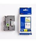 Cinta super adhesiva brother tzes211 6mm x 8m blanco/negro - Imagen 1