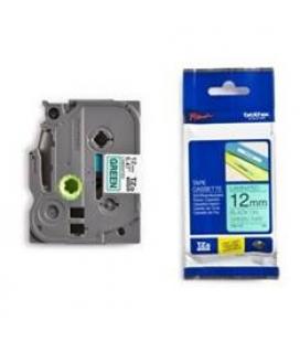 Cinta laminada brother tze731 12mm x 8m verde/negro - Imagen 1