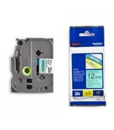Cinta laminada brother tze731 12mm x 8m verde/negro - Imagen 1