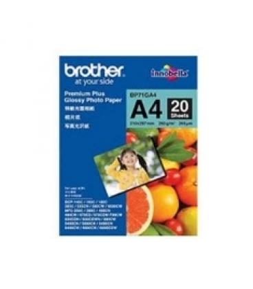 Papel foto brother premium plus lbp71ga4 20 hojas dcp-165c dcp-195c dcp-375cw dcp-385c mfc-295cn - Imagen 1
