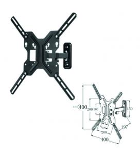 Soporte articulado de pared phoenix para tv/monitor rotacion 180º hasta 55" inclinacion 15º vesa 400x400 hasta 25kg negro