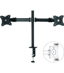 Soporte para 2 monitores rotacion 360º hasta 27" vesa 100x100 hasta 12kg negro - Imagen 1