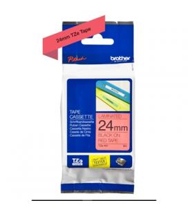 Brother TZe451 cinta laminada 24mm Negro/Rojo 8m
