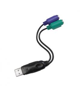 Nanocable 10.03.0101. Adaptador PS/2 a USB. Tipo 2xPS/2/H-A/M. 15cm - Imagen 1