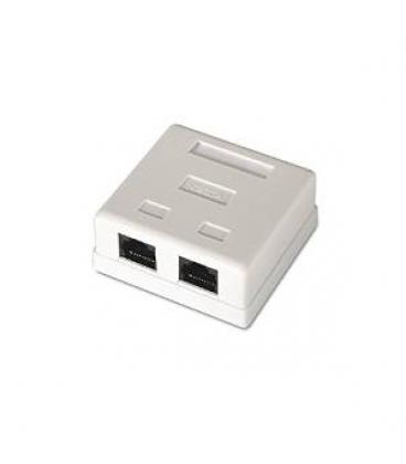 Roseta superficie RJ45 Cat.6 UTP 2 Tomas. Blanco - Imagen 1