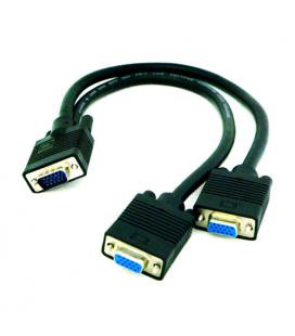 Cable bifurcador SVGA. HDB15/M-2xHDB15/H. 45cm - Imagen 1