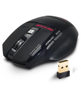 Ratón inalámbrico spirit of gamer pro-m9 - 1000/1600/2000 dpi - 7 botones - receptor micro usb - negro y rojo