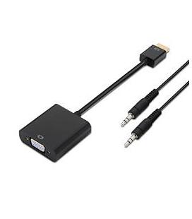 CONVERSOR HDMI A SVGA+AUDIO, HDMI A/M-SVGA/H+JACK 3.5/H, NEGRO, 10CM+1.0M