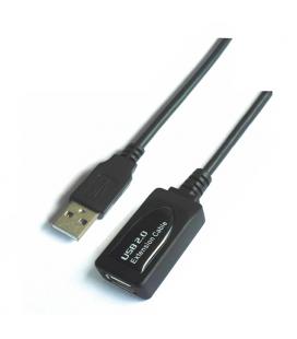 Cable USB 2.0 prolongador con amplificador. tipo A/M-A/H. negro. 5.0m