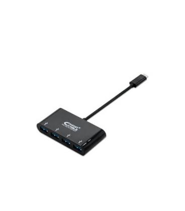 ADAPTADOR NANO CABLE USB-C A 4XUSB3.0 0,10M USB-C/M-USB3.0/H NEGRO