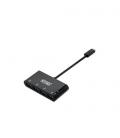ADAPTADOR NANO CABLE USB-C A 4XUSB3.0 0,10M USB-C/M-USB3.0/H NEGRO