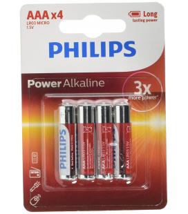 PILAS PHILIPS POWERLIFE ALKALINE AAA LR03 BLISTER*4