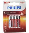 PILAS PHILIPS POWERLIFE ALKALINE AAA LR03 BLISTER*4