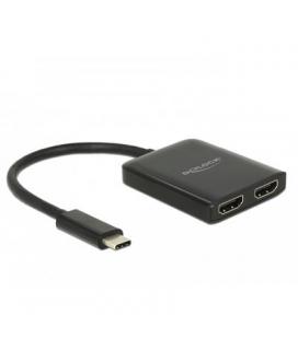 Delock Divisor USB Type-C>2 x salida HDMI 4K Negro - Imagen 1