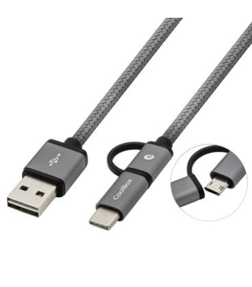 Coolbox Cable MULTIUSB MICRO/C Gris - Imagen 1