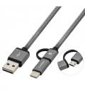 Coolbox Cable MULTIUSB MICRO/C Gris - Imagen 1