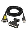 Conversor USB a SERIE. tipo A/M-RS232 DB9/M DB25/M. negro. 1.8m - Imagen 2