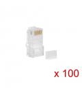 Conector de red rj45 lanberg plu-6000 - para cableado utp cat6 - bolsa de 100 unidades - Imagen 1