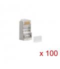 Conector de red rj45 lanberg pls-6000 - para cableado ftp cat6 - bolsa de 100 unidades - Imagen 1