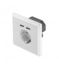 Roseta de pared lanberg ac-ws01-usb2-f con toma schuko 16a y 2 puertos usb 2.1a - color blanco - Imagen 1