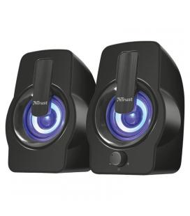 Altavoces 2.0 trust gemí rgb black - 12w (6w rms) - iluminación led con ciclo de colores - mando volumen delantero -