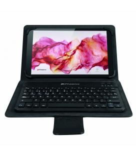 Funda universal negra + teclado bluetooth phoenix phkeybtcase9-10b+ slim magnetico - Imagen 1