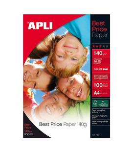 Papel fotográfico apli 11804 best price 140g - glossy - 100 hojas a4